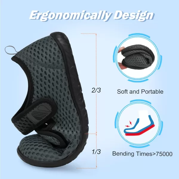 Besroad Womens Mens Slippers Lightweight Walking Shoes Adjustable Wide Diabetic Slippers Non-Slip Sneakers Sandals