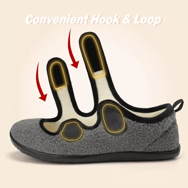 Besroad Womens Mens Slippers Lightweight Walking Shoes Adjustable Wide Diabetic Slippers Non-Slip Sneakers Sandals