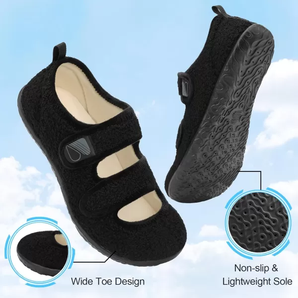 Besroad Womens Mens Slippers Lightweight Walking Shoes Adjustable Wide Diabetic Slippers Non-Slip Sneakers Sandals