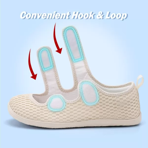 Besroad Womens Mens Slippers Lightweight Walking Shoes Adjustable Wide Diabetic Slippers Non-Slip Sneakers Sandals
