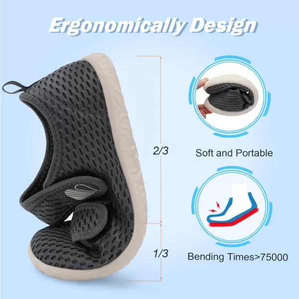 Besroad Womens Mens Slippers Lightweight Walking Shoes Adjustable Wide Diabetic Slippers Non-Slip Sneakers Sandals