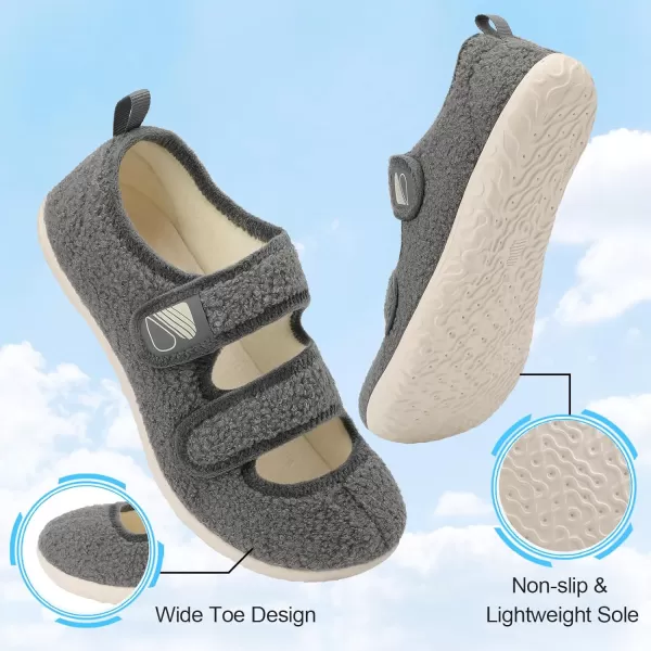 Besroad Womens Mens Slippers Lightweight Walking Shoes Adjustable Wide Diabetic Slippers Non-Slip Sneakers Sandals