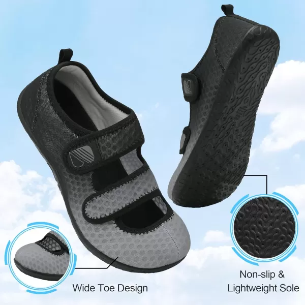 Besroad Womens Mens Slippers Lightweight Walking Shoes Adjustable Wide Diabetic Slippers Non-Slip Sneakers Sandals