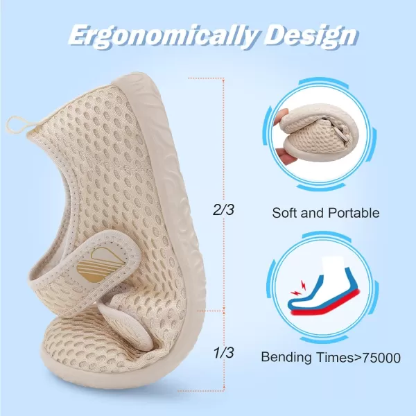 Besroad Womens Mens Slippers Lightweight Walking Shoes Adjustable Wide Diabetic Slippers Non-Slip Sneakers Sandals
