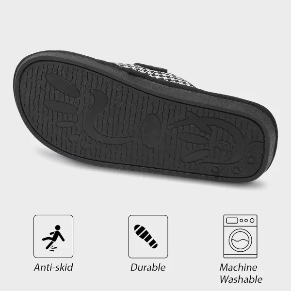 Besroad Womens Open Toe House Slippers Memory Foam Sandals Adjustable Comfy Bedroom Slide Arthritis Edema Shoes for Ladies Indoor Outdoor