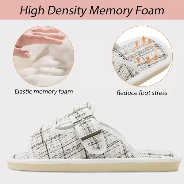 Besroad Womens Open Toe House Slippers Memory Foam Sandals Adjustable Comfy Bedroom Slide Arthritis Edema Shoes for Ladies Indoor Outdoor
