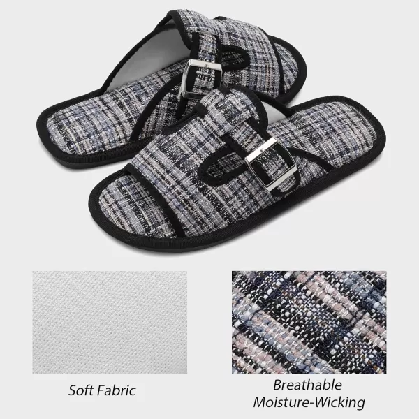 Besroad Womens Open Toe House Slippers Memory Foam Sandals Adjustable Comfy Bedroom Slide Arthritis Edema Shoes for Ladies Indoor Outdoor