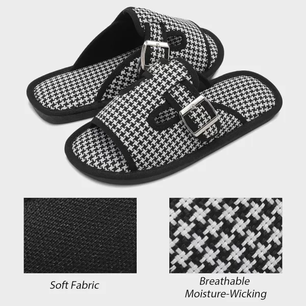 Besroad Womens Open Toe House Slippers Memory Foam Sandals Adjustable Comfy Bedroom Slide Arthritis Edema Shoes for Ladies Indoor Outdoor