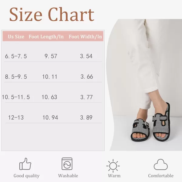 Besroad Womens Open Toe House Slippers Memory Foam Sandals Adjustable Comfy Bedroom Slide Arthritis Edema Shoes for Ladies Indoor Outdoor