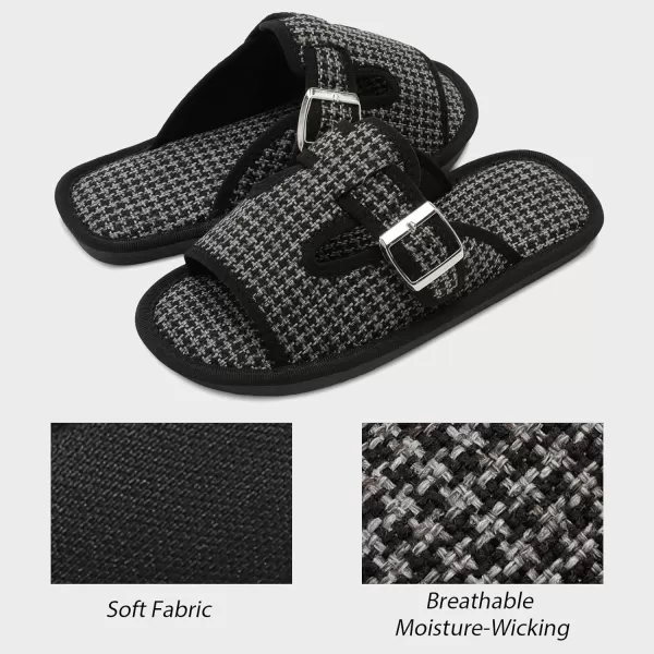 Besroad Womens Open Toe House Slippers Memory Foam Sandals Adjustable Comfy Bedroom Slide Arthritis Edema Shoes for Ladies Indoor Outdoor