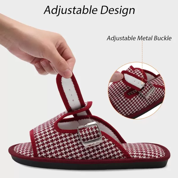Besroad Womens Open Toe House Slippers Memory Foam Sandals Adjustable Comfy Bedroom Slide Arthritis Edema Shoes for Ladies Indoor Outdoor