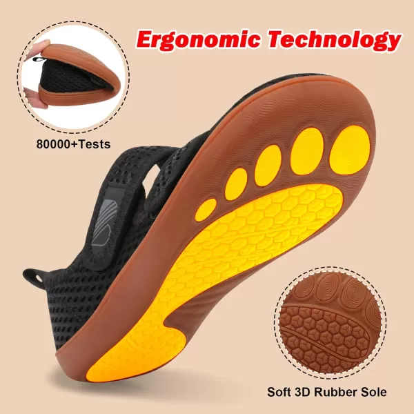 Besroad Womens Walking Shoes Wide Diabetic Shoes Adjustable Barefoot Shoes Casual Sneakers Breathable Zero Drop Shoes Arthritis Edema Indoor Outdoor