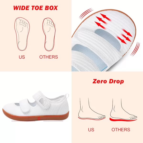Besroad Womens Walking Shoes Wide Diabetic Shoes Adjustable Barefoot Shoes Casual Sneakers Breathable Zero Drop Shoes Arthritis Edema Indoor Outdoor