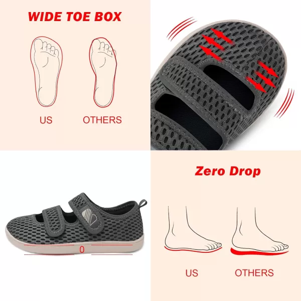 Besroad Womens Walking Shoes Wide Diabetic Shoes Adjustable Barefoot Shoes Casual Sneakers Breathable Zero Drop Shoes Arthritis Edema Indoor Outdoor