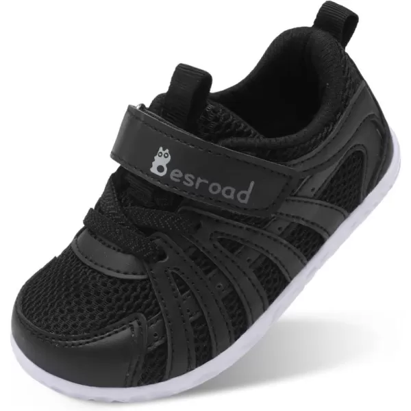 Besroad Toddler Shoes Boys Girls Barefoot Sneakers Kids Breathable Walking Shoes Lightweight Strap Anti-Slip Sole Tennis Shoes