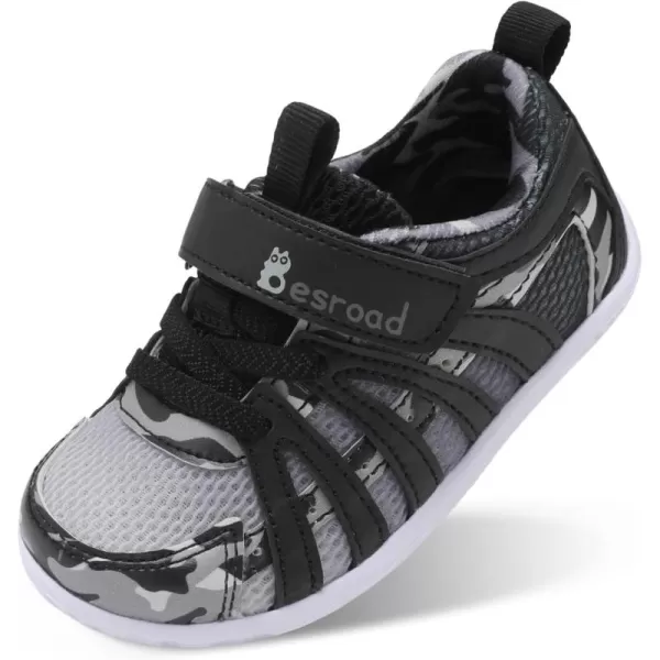 Besroad Toddler Shoes Boys Girls Barefoot Sneakers Kids Breathable Walking Shoes Lightweight Strap Anti-Slip Sole Tennis Shoes