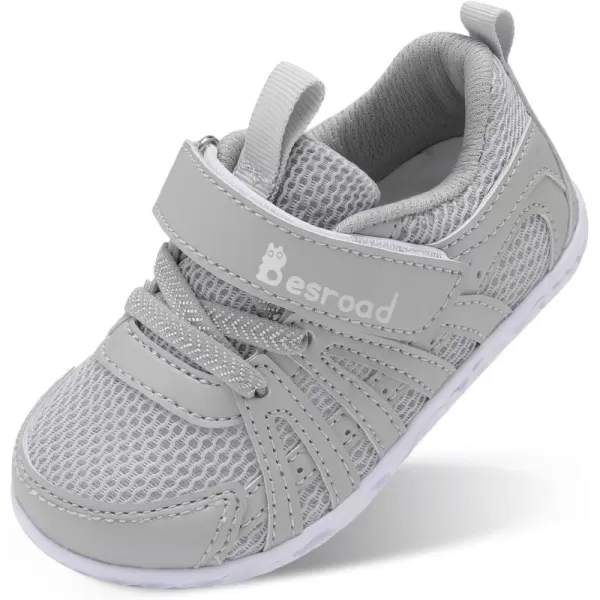 Besroad Toddler Shoes Boys Girls Barefoot Sneakers Kids Breathable Walking Shoes Lightweight Strap Anti-Slip Sole Tennis Shoes