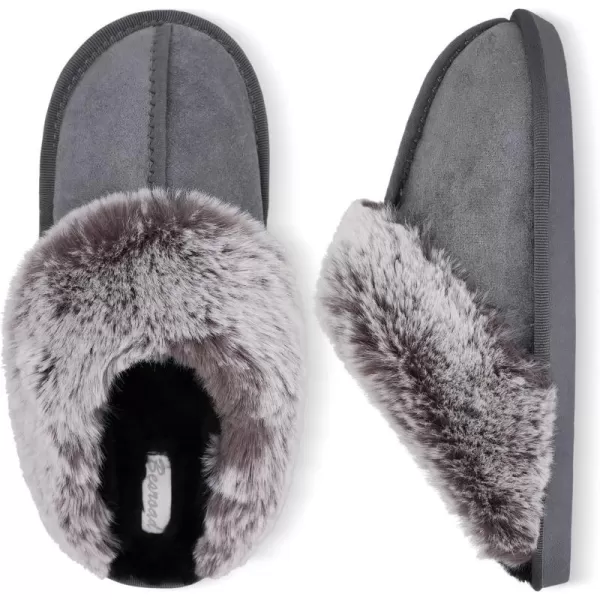 Besroad Winter Fuzzy House Slippers Sandals Plush Faux Fur Fluffy Flats Slippers Warm Slide Shoes for Women