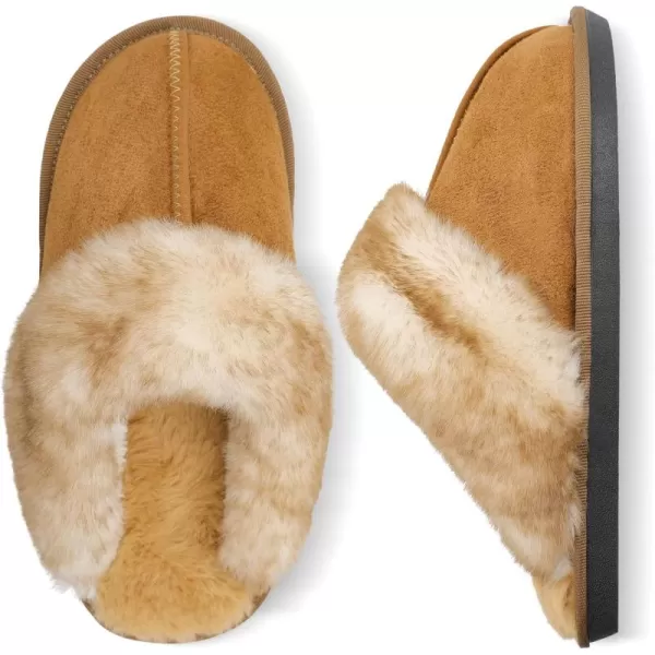 Besroad Winter Fuzzy House Slippers Sandals Plush Faux Fur Fluffy Flats Slippers Warm Slide Shoes for Women