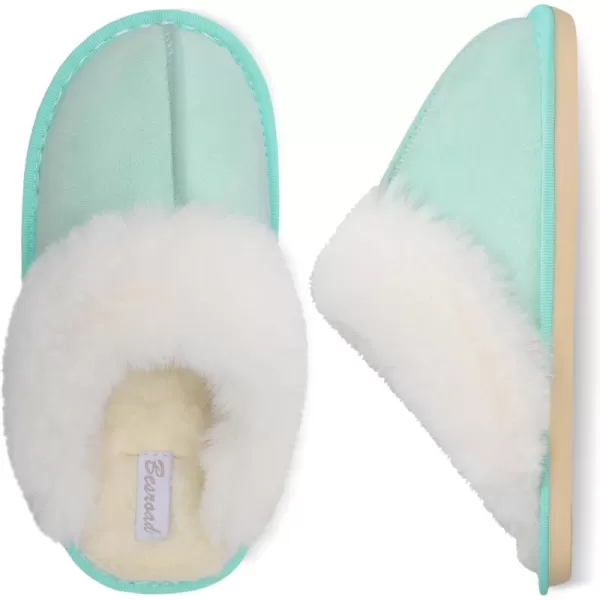 Besroad Winter Fuzzy House Slippers Sandals Plush Faux Fur Fluffy Flats Slippers Warm Slide Shoes for Women