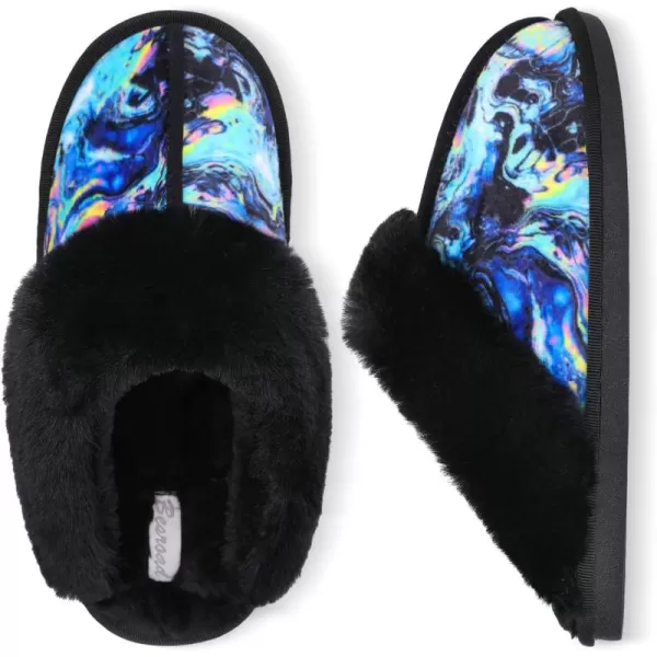 Besroad Winter Fuzzy House Slippers Sandals Plush Faux Fur Fluffy Flats Slippers Warm Slide Shoes for Women