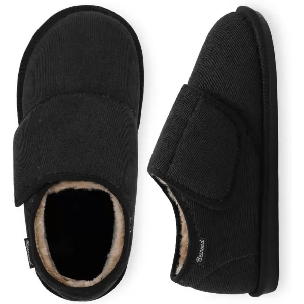 Besroad Womens Furry Memory Foam House Slippers Adjustable Plush Comfy Bedroom Shoes Winter Closed Back Slippers Indoor Outdoor