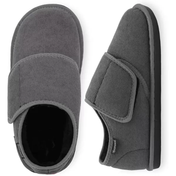 Besroad Womens Furry Memory Foam House Slippers Adjustable Plush Comfy Bedroom Shoes Winter Closed Back Slippers Indoor Outdoor
