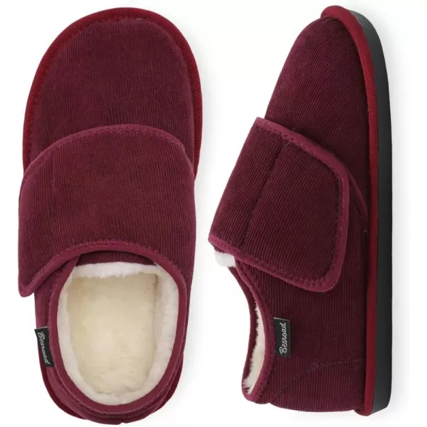 Besroad Womens Furry Memory Foam House Slippers Adjustable Plush Comfy Bedroom Shoes Winter Closed Back Slippers Indoor Outdoor