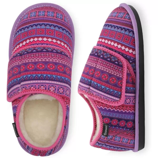 Besroad Womens Furry Memory Foam House Slippers Adjustable Plush Comfy Bedroom Shoes Winter Closed Back Slippers Indoor Outdoor