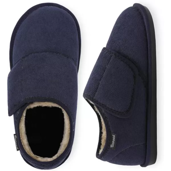 Besroad Womens Furry Memory Foam House Slippers Adjustable Plush Comfy Bedroom Shoes Winter Closed Back Slippers Indoor Outdoor