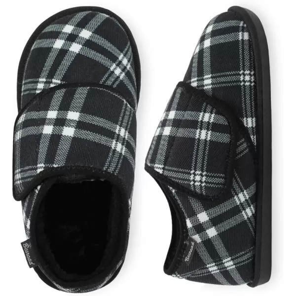 Besroad Womens Furry Memory Foam House Slippers Adjustable Plush Comfy Bedroom Shoes Winter Closed Back Slippers Indoor Outdoor