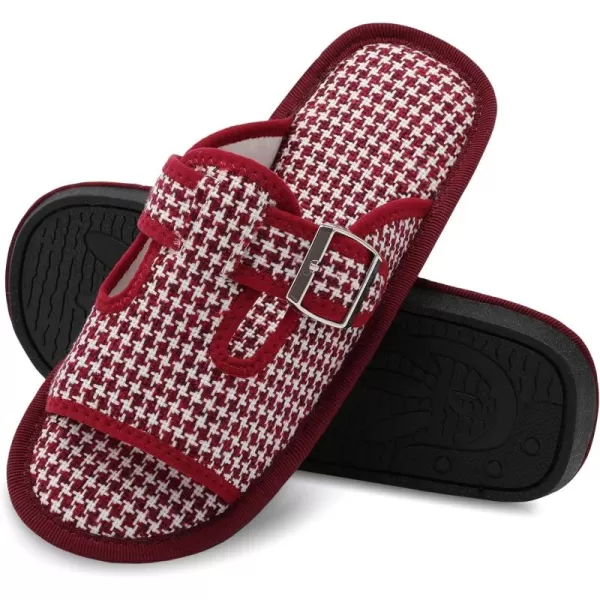 Besroad Womens Open Toe House Slippers Memory Foam Sandals Adjustable Comfy Bedroom Slide Arthritis Edema Shoes for Ladies Indoor Outdoor