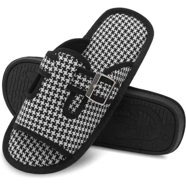 Besroad Womens Open Toe House Slippers Memory Foam Sandals Adjustable Comfy Bedroom Slide Arthritis Edema Shoes for Ladies Indoor Outdoor