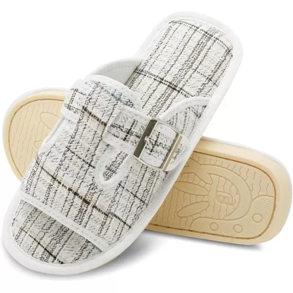 Besroad Womens Open Toe House Slippers Memory Foam Sandals Adjustable Comfy Bedroom Slide Arthritis Edema Shoes for Ladies Indoor Outdoor