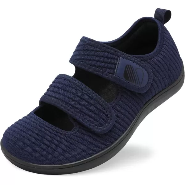 Besroad Womens Walking Shoes Wide Diabetic Shoes Adjustable Barefoot Shoes Casual Sneakers Breathable Zero Drop Shoes Arthritis Edema Indoor Outdoor