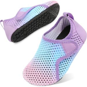 imageBesroad Kids Water Shoes Girls Boys Quick Dry Aqua Socks Barefoot Non Slip Beach Swim Surf ShoesGradient Blpink