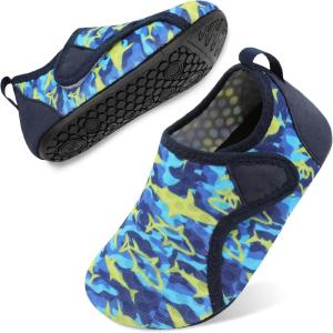 imageBesroad Kids Water Shoes Girls Boys Quick Dry Aqua Socks Barefoot Non Slip Beach Swim Surf ShoesNavy Shark