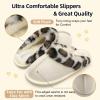 imageBesroad Kids Slippers Girls Boys Fuzzy House Slippers Warm Memory Foam House Shoes Soft Plush Bedroom Slippers Slides Indoor OutdoorBeige Leopard