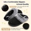 imageBesroad Kids Slippers Girls Boys Fuzzy House Slippers Warm Memory Foam House Shoes Soft Plush Bedroom Slippers Slides Indoor OutdoorBlack