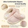 imageBesroad Kids Slippers Girls Boys Fuzzy House Slippers Warm Memory Foam House Shoes Soft Plush Bedroom Slippers Slides Indoor OutdoorLight Pink