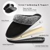 imageBesroad Mens Slippers Memory Foam House Slippers Warm Fuzzy Bedroom Slide House Shoes Indoor Outdoor ScuffBlack