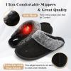 imageBesroad Mens Slippers Memory Foam House Slippers Warm Fuzzy Bedroom Slide House Shoes Indoor Outdoor ScuffBlack