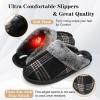 imageBesroad Mens Slippers Memory Foam House Slippers Warm Fuzzy Bedroom Slide House Shoes Indoor Outdoor ScuffBlack Stripe
