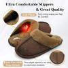 imageBesroad Mens Slippers Memory Foam House Slippers Warm Fuzzy Bedroom Slide House Shoes Indoor Outdoor ScuffBrown