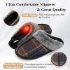 imageBesroad Mens Slippers Memory Foam House Slippers Warm Fuzzy Bedroom Slide House Shoes Indoor Outdoor ScuffBrown Blue Plaid