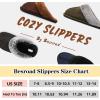 imageBesroad Mens Slippers Memory Foam House Slippers Warm Fuzzy Bedroom Slide House Shoes Indoor Outdoor ScuffBrown Blue Plaid