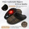 imageBesroad Mens Slippers Memory Foam House Slippers Warm Fuzzy Bedroom Slide House Shoes Indoor Outdoor ScuffBrown Stripe