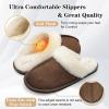 imageBesroad Mens Slippers Memory Foam House Slippers Warm Fuzzy Bedroom Slide House Shoes Indoor Outdoor ScuffCoffee