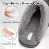 imageBesroad Mens Slippers Memory Foam House Slippers Warm Fuzzy Bedroom Slide House Shoes Indoor Outdoor ScuffDark Grey
