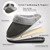 imageBesroad Mens Slippers Memory Foam House Slippers Warm Fuzzy Bedroom Slide House Shoes Indoor Outdoor ScuffDark Grey
